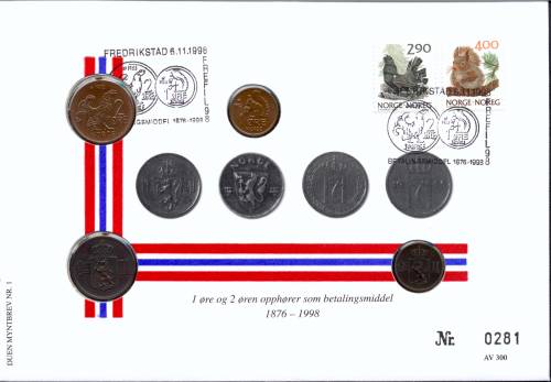 Bilde av 1 re og 2 ren opphrer som betalingsmiddel 1876-1998